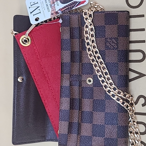 Louis Vuitton Handbags - LOUIS VUITTON VINTAGE 2010 DAMIER PORTE MONNAIE 10 CARD CREDIT WALLET W/CHAIN